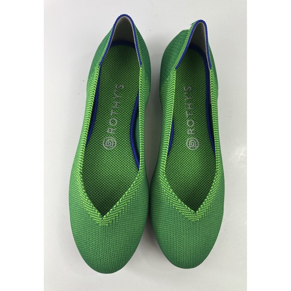 Rothys The Flat Jellybean Kelly Green Knit Round Toe Slip On Shoes 8.5 *RARE EUC - Picture 11 of 11
